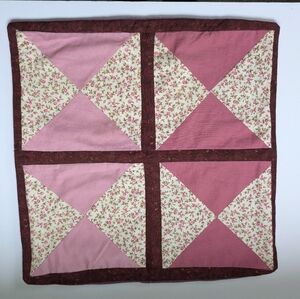 Vintage Hand Made Patchwork Pillow Slip Cushion Cover Quilted Country Farmhouse
